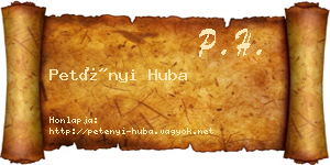 Petényi Huba névjegykártya